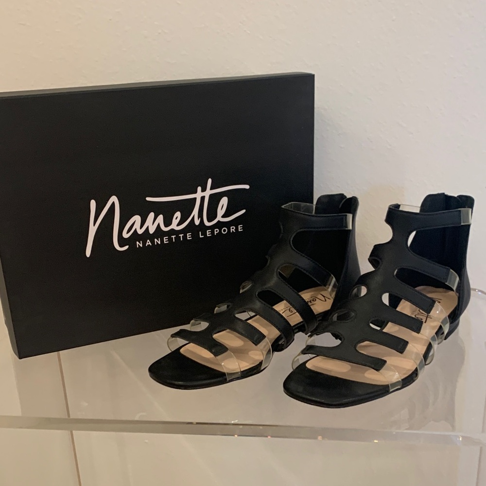 Nanette Lepore Strappy Black Sandals
